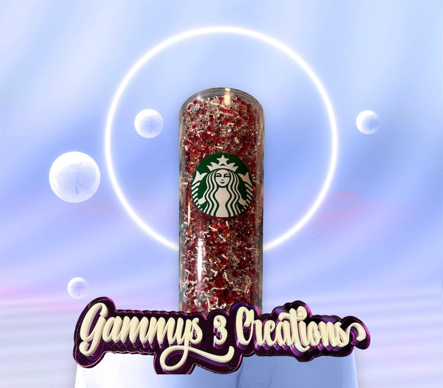 24oz Rhinestone Filled Tumbler